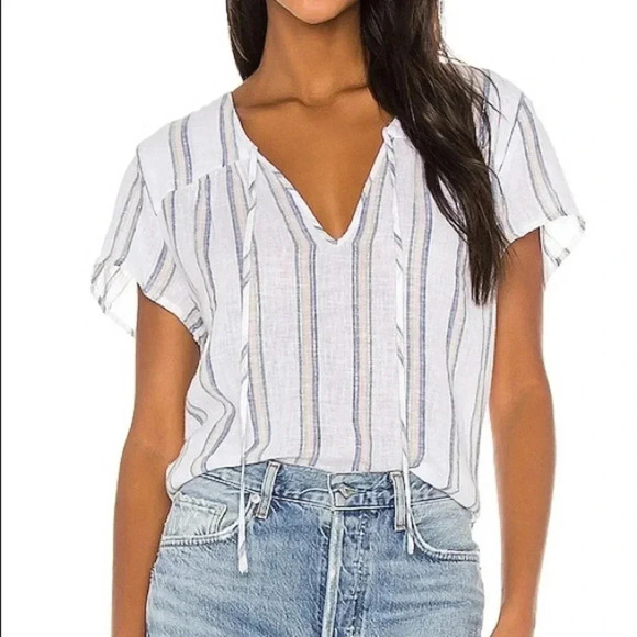 Rails Striped Short Sleeve Blouse - Picture 1 of 5